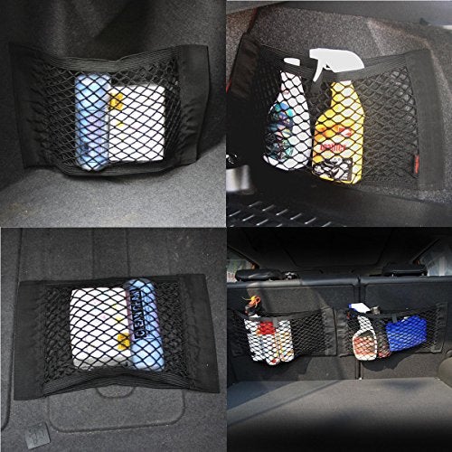 Cosmos Universal Mesh Cargo Net Wall Sticker Organizer Pouch Bag Storage Mesh Net for Car Trunk, Pack of 2 with Tape Stickers - Image 5