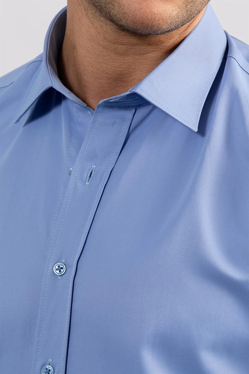 Tudors Modern Slim Fit Self-Patterned Plain White Shirt