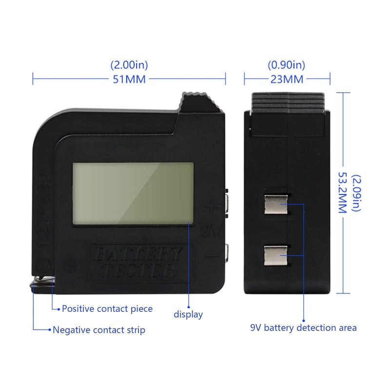 Universal Digital Battery Tester for AA AAA C 9V 1 5V 18650 Button Cell Household Batteries - Image 3