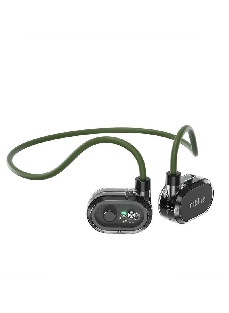 mblue Rear-Mounted Bluetooth 5.4 Air Conduction Sports Earphone, Sweatproof Wireless Earbuds with Mic & Open-Ear Design for Running, Gym, and Workout, H02 - Image 1