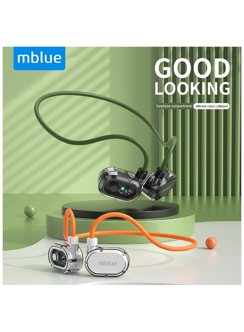 mblue Rear-Mounted Bluetooth 5.4 Air Conduction Sports Earphone, Sweatproof Wireless Earbuds with Mic & Open-Ear Design for Running, Gym, and Workout, H02 - Image 2