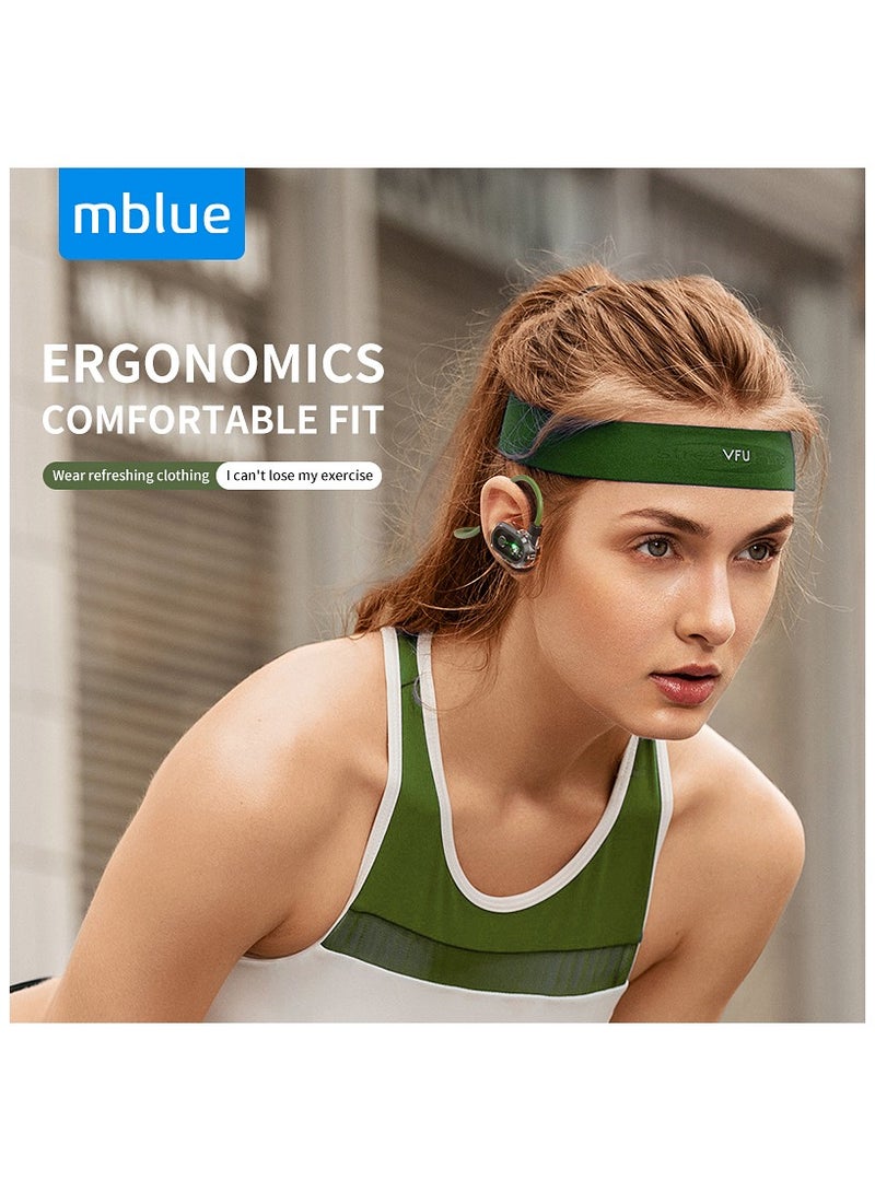 mblue Rear-Mounted Bluetooth 5.4 Air Conduction Sports Earphone, Sweatproof Wireless Earbuds with Mic & Open-Ear Design for Running, Gym, and Workout, H02 - Image 3
