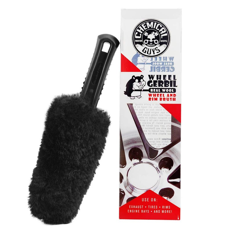 Chemical Guys Gerbil Wheel and Rim Cleaning Brush - Soft Natural Bristle Detailing Tool for Tires, Exhausts & Delicate Surfaces - Wheel Cleaner Brush to Safely Clean Brake Dust, Grime and Dirt, 1 Pack - Image 1