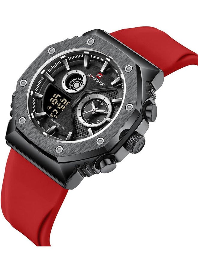 NAVIFORCE - Polyurethane Analog+Digital Watch 9216T B-B-R - Image 1