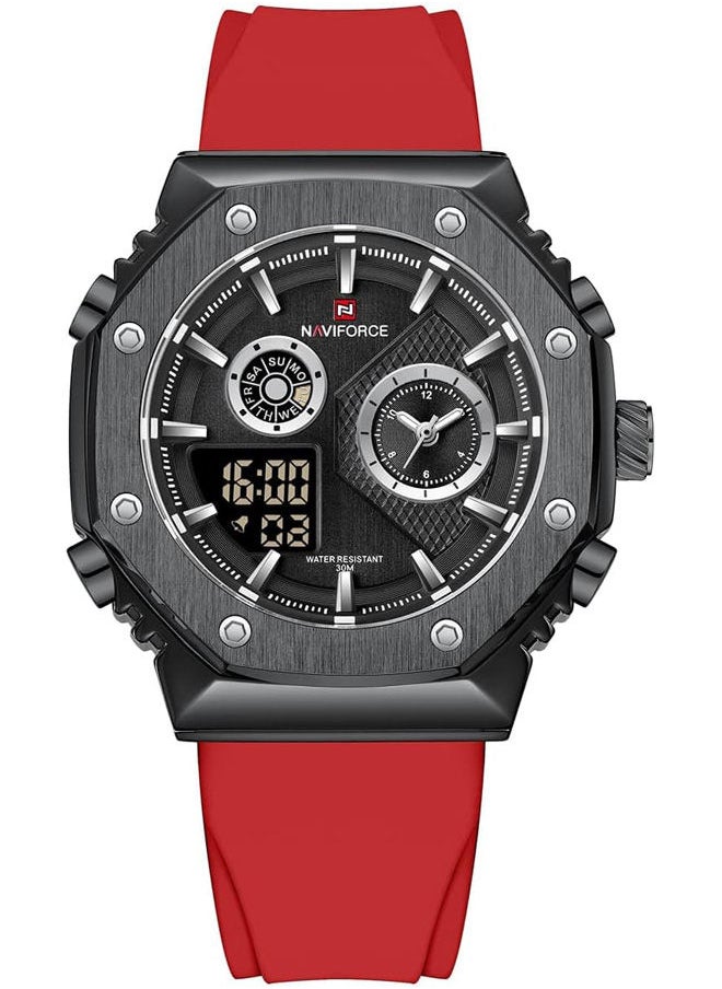 NAVIFORCE - Polyurethane Analog+Digital Watch 9216T B-B-R - Image 1