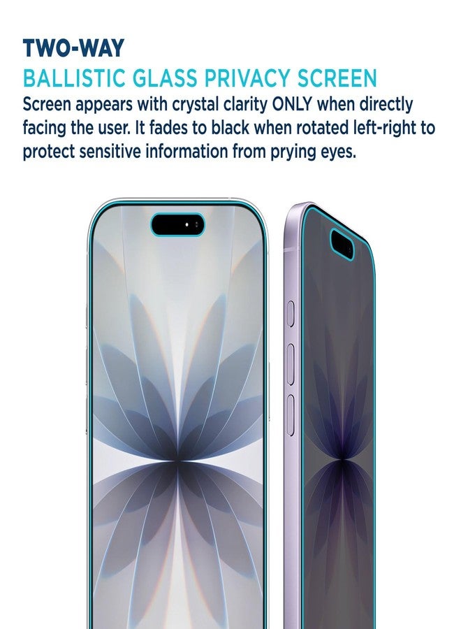 Tech Armor for iPhone 17 Screen Protector Privacy Glass 6.3 inch - Ballistic Tempered, Anti-Spy, Case Friendly, Easy Installation, Bubble Free, Touch Support, 1 Pack - Image 2
