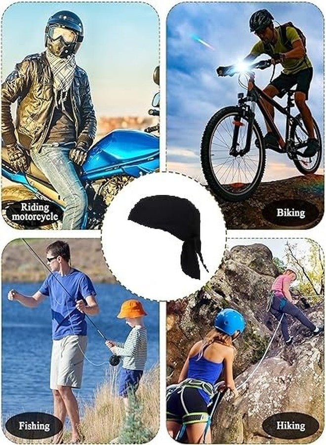 PAROPKAR Army Design & Plain Design Do Rag Skull Cap Beanie Cooling Helmet Cycling Biking Hat Head Bandana Caps for Men Women (Black Two) - Image 5