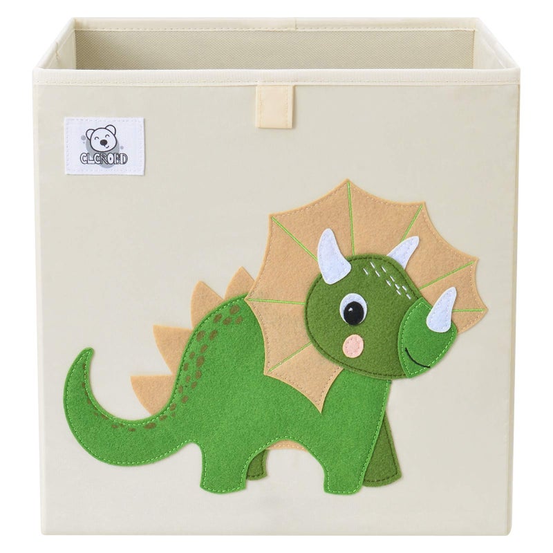 CLCROBD Foldable Animal Cube Storage Bins Fabric Toy BoxChestOrganizer for ToddlerKids Nursery Playroom 13 inch Triceratops