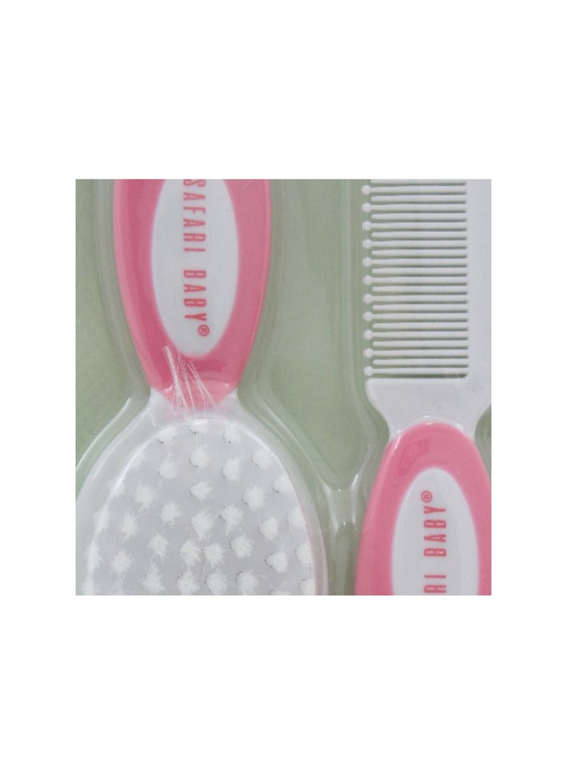 سفاري مجموعة فرشاة ومشط سفاري بيبي الناعمة - وردي - Image 3