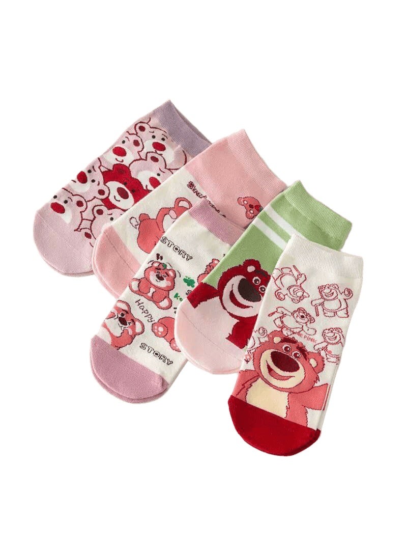 SMARTEDGE Women's Printed Ankle Socks - A stunning collection in beautiful and subtle colors. 5 pairs with a free gift, available in assorted colors. Modern design.