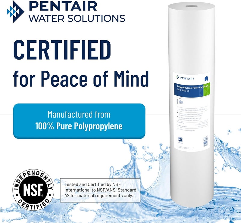 Pentek Pentair DGD-5005-20 Big Blue Water Filter Cartridge, 20-Inch Whole House Sediment Filter, Pack of 2 - Image 3