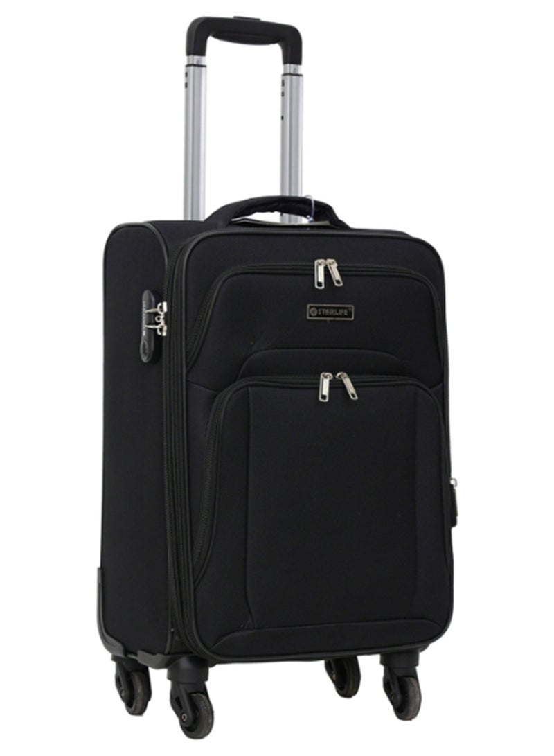 STARLIFE Single Softside Spinner 4 Wheels Fabric Cabin Trolley Luggage With Number Lock 20 Inches