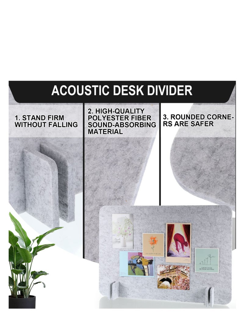 Generic 2 Pcs Desk Privacy Panel of Acoustic Freestanding, Desk Divider Desk Partition Noise Reducing Mounted Sound Proof Dividers, Lightweight with Support Feet for Classroom Room Table (Silver Gray)  - Image 2