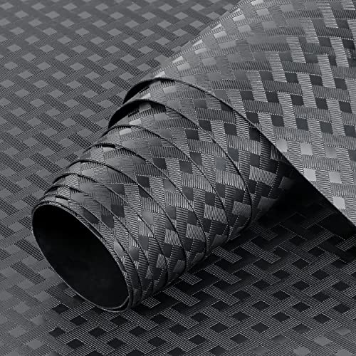 HooTown Shelf Liner Kitchen Cabinet Drawer Mats 175 Inch Wide x 1968 Inch Long Non Skid EVA Plastic Washable Oil Proof Pad for RV Drawer Dish Plate Slippery Protection Black
