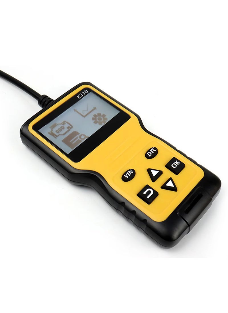 Car Trouble Code Reader OBD2 Scanner Engine Diagnostics K310 Car Accessories Parts Repair Tools Car Vehicle Engine Trouble Diagnostic Code Scanner Tool for All Cars (Yellow)