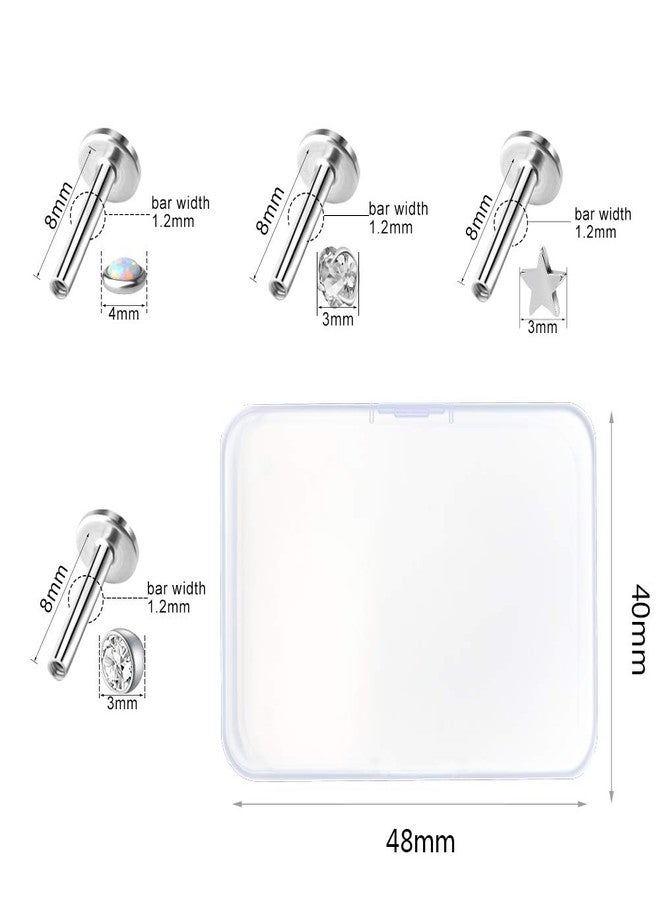 ONESING 18 Pcs 16G Tragus Earrings for Women Piercing Jewelry Cartilage Earring Studs Barbell Lip Stainless Steel - Image 2