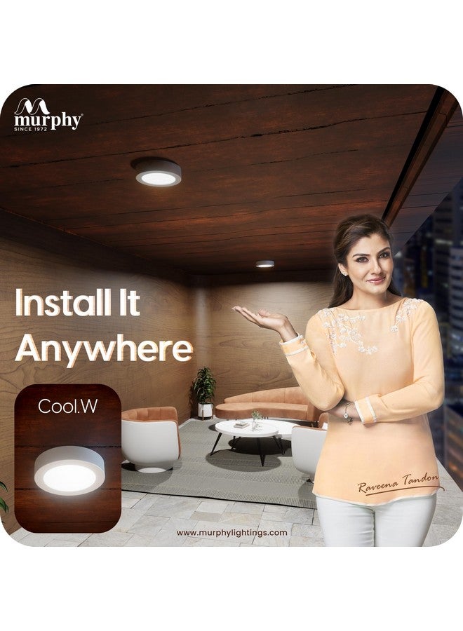 Murphy 9W CBL Round Surface LED Down Light, Pack of 12, Cool White,Aluminium - Image 5