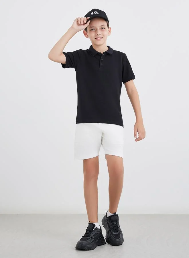 ستايلي Styli Boys Black Cotton Polo T-Shirt