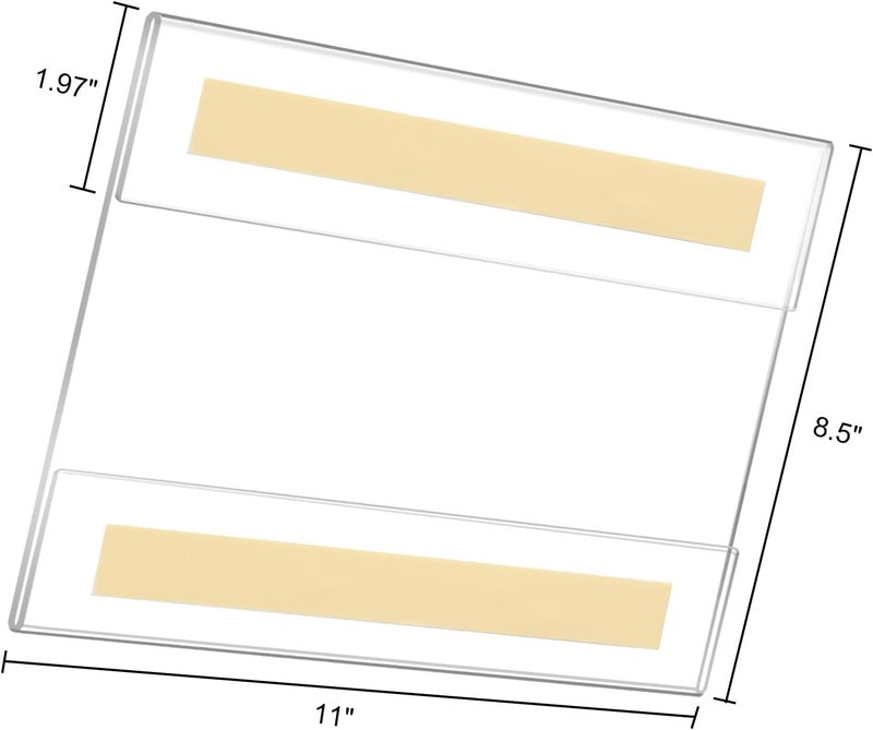 Ludery Acrylic Sign Holder 8.5 x 11 Wall Mount,Sign Holder Clear Plastic Picture Frames with Double Sided Tape for Office, Home, Store, Restaurant - Landscape(3 Pack) - Image 2