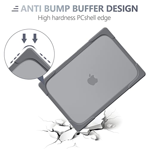 Batianda for MacBook Pro 13 inch Case 2022 2020 Release A2338 M2 M1 A2289 A2251, Heavy Duty Plastic Hard Shell Cover with Fold Kickstand Shockproof Function for New MacBook Pro 13-inch Touch Bar, Grey - Image 5