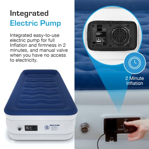 Active Era 21" Twin Air Mattress with Built-in Pump & Raised Pillow - Heavy Duty Puncture Resistant, Waterproof Blow Up Bed - Image 4