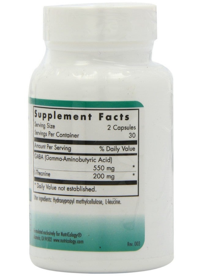 Nutricology ZenMind Supplement - Calmness Support, Day or Night, GABA, L-Theanine, Hypoallergenic, Vegetarian Capsules - 60 Count - Image 3