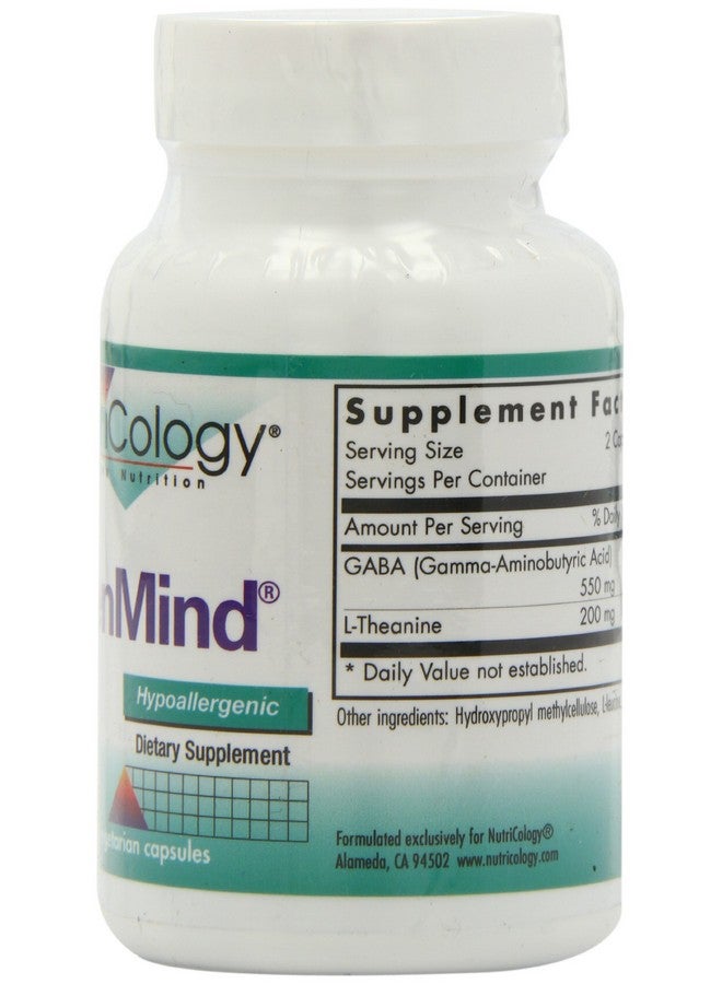 Nutricology ZenMind Supplement - Calmness Support, Day or Night, GABA, L-Theanine, Hypoallergenic, Vegetarian Capsules - 60 Count - Image 2