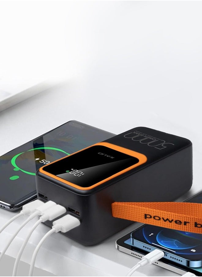 KALIO - PowerBank 50000mAh, 66W High-Speed Charging, Model K-A159 – Compact, Multi-Device Power Backup with USB-C, PD, and QC 3.0 / Black - Image 1