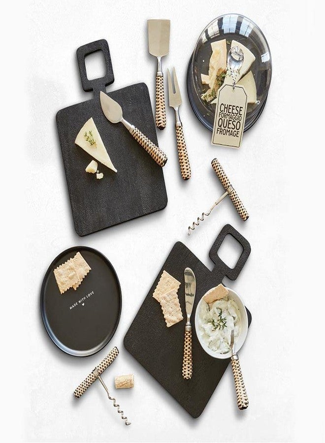 Santa Barbara Design Studio Cutting Boards and Serving Trays Square Handle Wood Charcuterie Board, Small, Black - Image 4