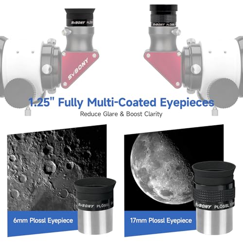 SVBONY SV233 7Piece Eyepiece Filter Accessory Kit Includes Two 125 Eyepieces 2X Barlow Lens Three Filters and Hard Case Black Telescope Eyepiece Set for Beginner Astronomical Observations - Image 3