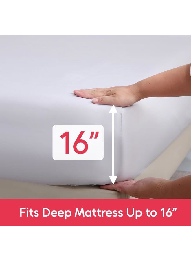 LONAVA Solid and Printed King Size Bed Sheet Set - 6-Piece, Includes Solid Fitted Sheet, Solid Pillowcases, OEKOTEX Certified, 100% Brushed Microfiber, Comfortable and Breathable, G24083 - Image 4