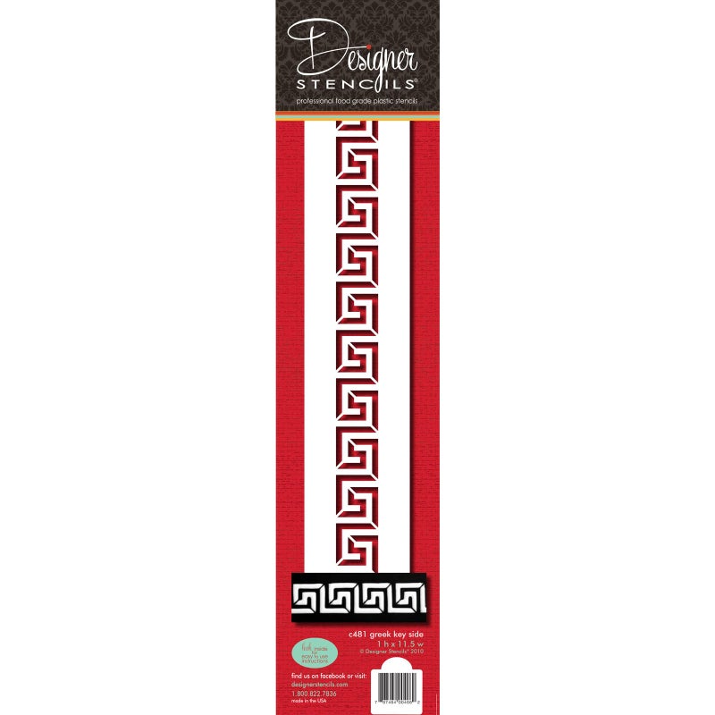 Designer Stencils Greek Key Side Cake foodgrade stencil 1 X 115 BeigeSemiTransparent - Image 3