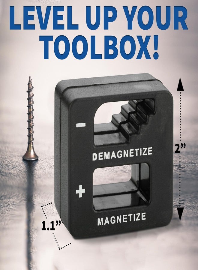 MeasuPro Demagnetizer and Magnetizer For Screwdrivers Tips, Bits, and Small Tools, Large or Big Screws, Drills, Drill Bits, Sockets, Nuts, BRed olts, Nails, 3 Pack - Red, Black, and Blue - Image 3
