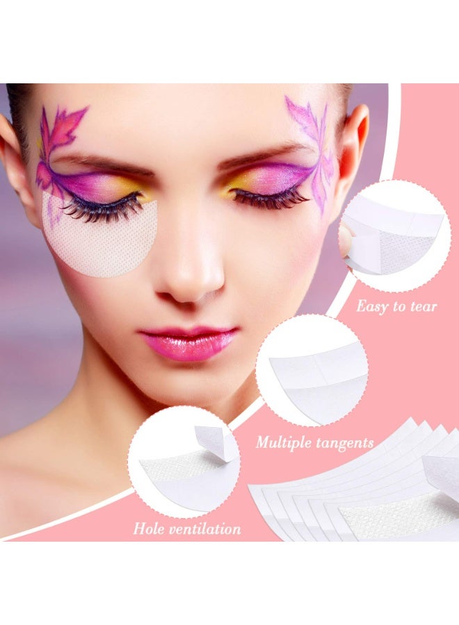 LUMYA 100 PCS Eyeshadow Shields , Disposable Eye Shadow Stencil Pads, Half-Moon Eyeliner Patches for Makeup, Lint-Free Under Eye Stickers for Eyelash Extension and Eyeshadow Application (White) - Image 3