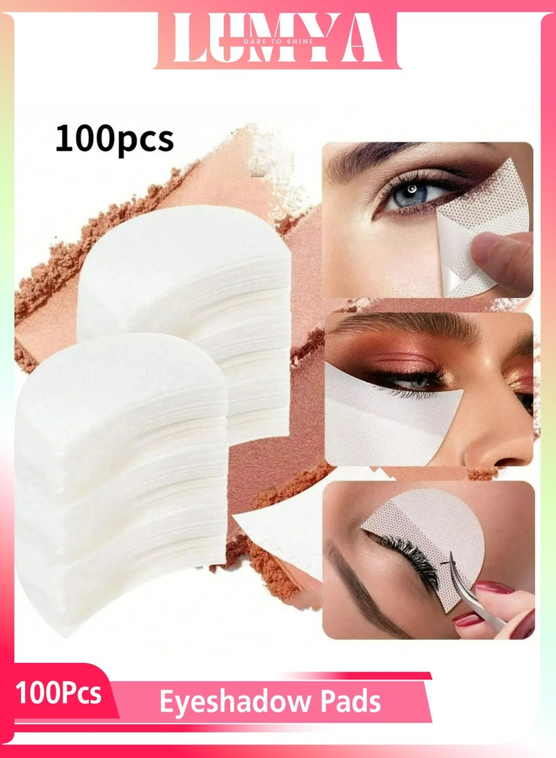 لوميا واقيات ظلال العيون، 100 قطعة، وسادات استنسل ظلال العيون للاستخدام مرة واحدة، ورقعات كحل نصف قمرية للمكياج، ملصقات خالية من الوبر أسفل العين لتمديد الرموش وتطبيق ظلال العيون (أبيض) - Image 1