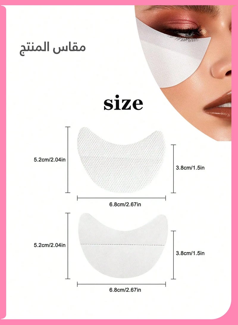 لوميا واقيات ظلال العيون، 100 قطعة، وسادات استنسل ظلال العيون للاستخدام مرة واحدة، ورقعات كحل نصف قمرية للمكياج، ملصقات خالية من الوبر أسفل العين لتمديد الرموش وتطبيق ظلال العيون (أبيض) - Image 3