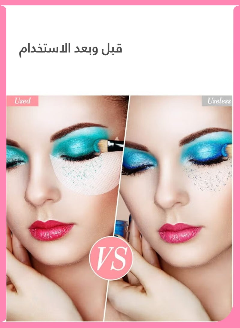 لوميا واقيات ظلال العيون، 100 قطعة، وسادات استنسل ظلال العيون للاستخدام مرة واحدة، ورقعات كحل نصف قمرية للمكياج، ملصقات خالية من الوبر أسفل العين لتمديد الرموش وتطبيق ظلال العيون (أبيض) - Image 4