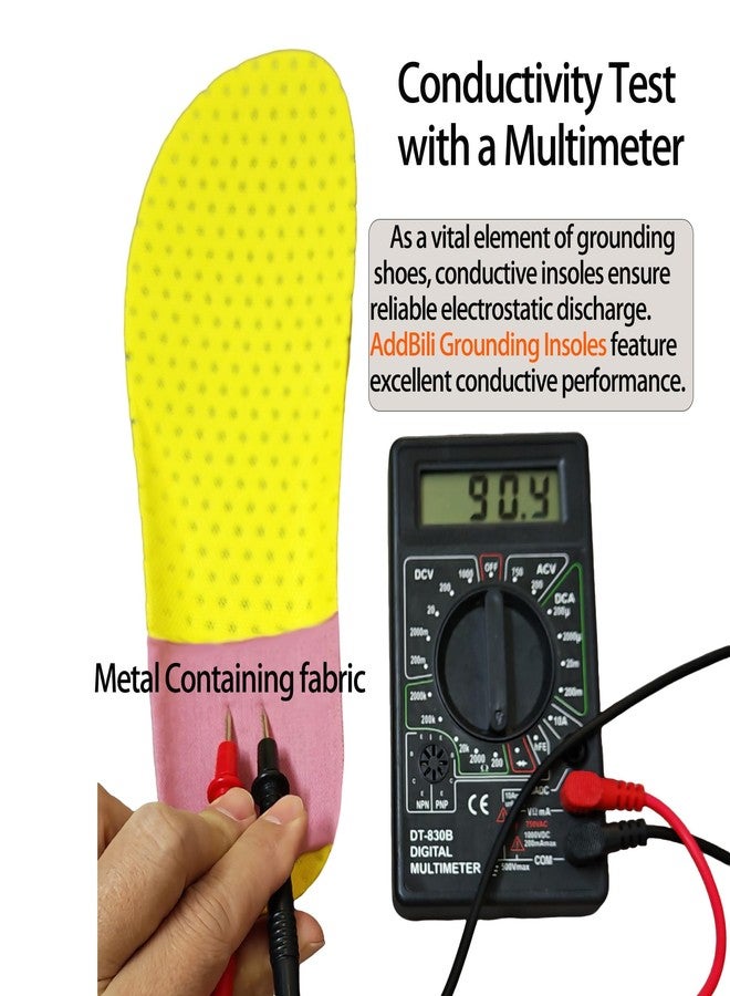 AddBili Grounding Insoles with Conductive Metallic Fabric - Compatible with Most Copper Nail Grounding Shoes, Includes 6 Sets of Pure Copper Screws for Rivet Replacement & Non-Conductive Shoe Upgrades-38-40 - Image 3