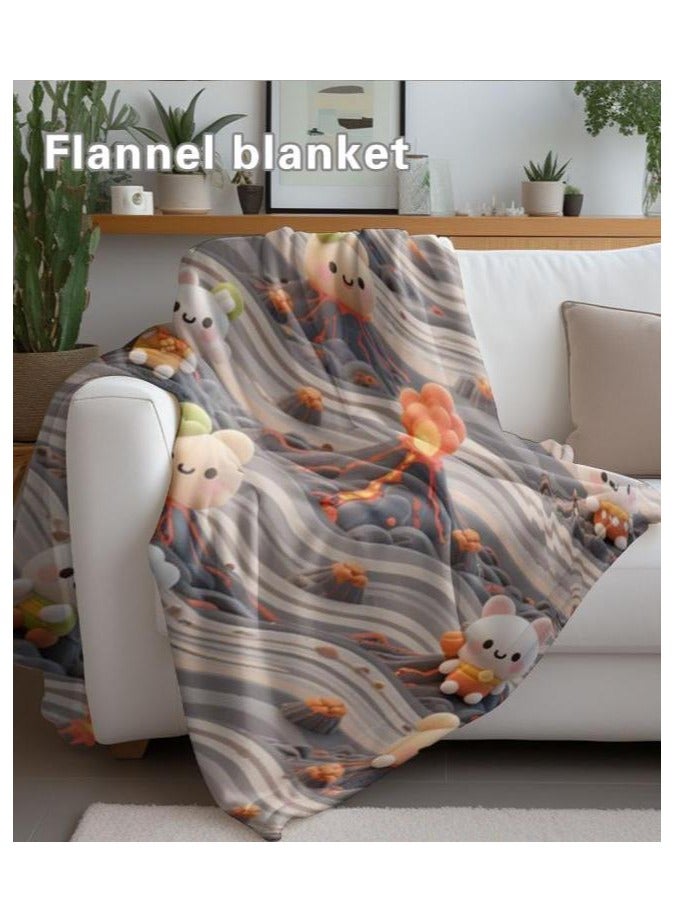 general Children's or student cartoon flannel thin blanket (warm and comfortable, suitable for sleep, games) 100cm*150cm - 830 - Image 3