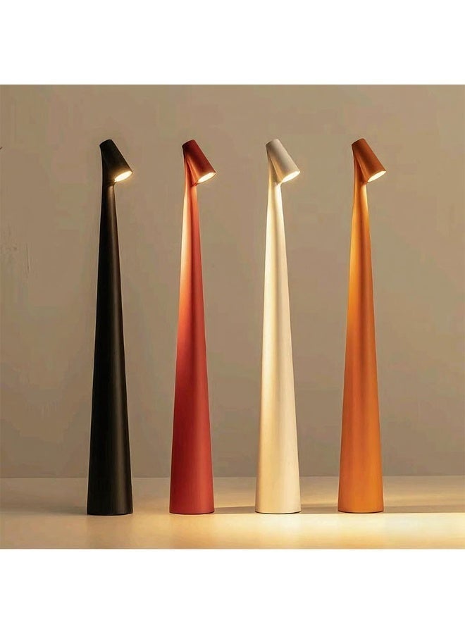 تيكن Touch Control LED Table Lamp – Rechargeable & Cordless with 3-Color Dimmable Light, Matte Plastic Shade, USB Charging – Modern Portable Downlight for Bedroom, Dining Table, Office, and Reading – Elegant Gift for Home Decor - Image 1