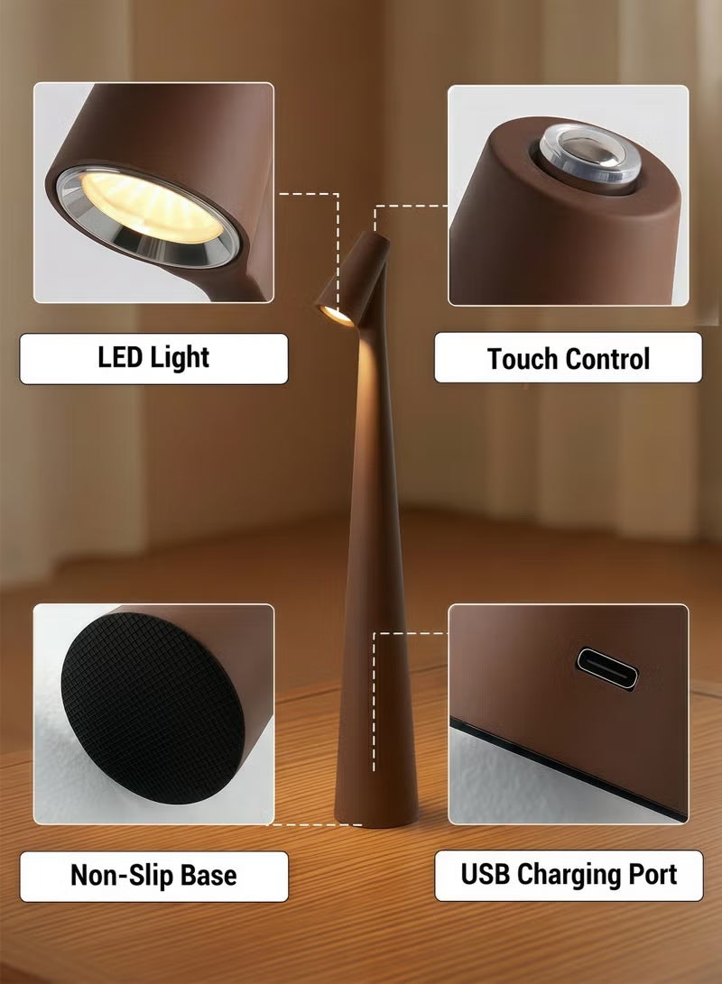 Teckin Touch Control LED Table Lamp – Rechargeable & Cordless with 3-Color Dimmable Light, Matte Plastic Shade, USB Charging – Modern Portable Downlight for Bedroom, Dining Table, Office, and Reading – Elegant Gift for Home Decor - Image 4