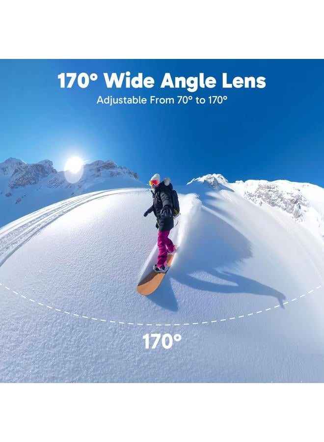 Dragon Touch 4K Action Camera 20MP Vision 3 Underwater Waterproof Camera 170° Wide Angle WiFi Sports Cam with Remote 2 Batteries and Mounting Accessories Kit - Image 3
