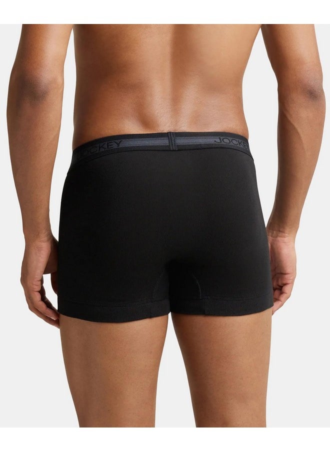 JOCKEY - Jockey Men's Super Combed Cotton Rib Solid Trunk with Stay Fresh Properties (Pack of 2)_Style_1015_Black_L - Image 1
