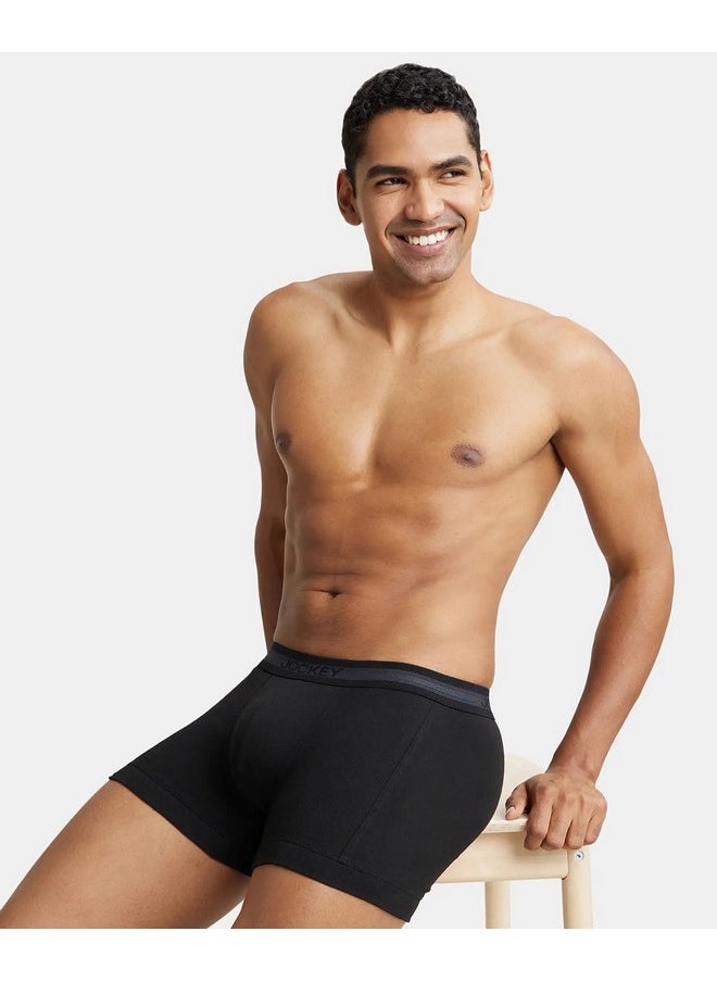 JOCKEY - Jockey Men's Super Combed Cotton Rib Solid Trunk with Stay Fresh Properties (Pack of 2)_Style_1015_Black_L - Image 1