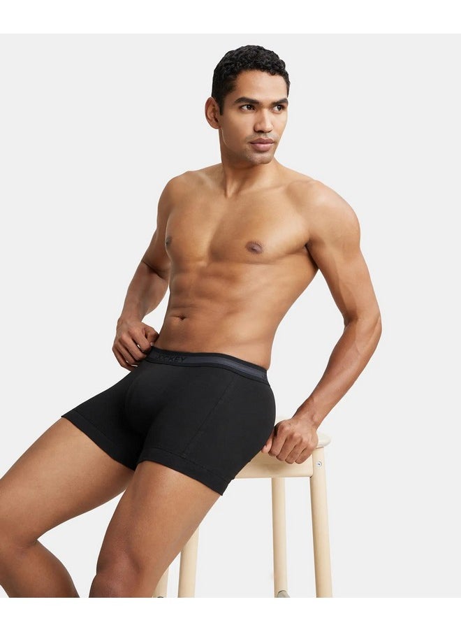 JOCKEY - Jockey Men's Super Combed Cotton Rib Solid Trunk with Stay Fresh Properties (Pack of 2)_Style_1015_Black_L - Image 1