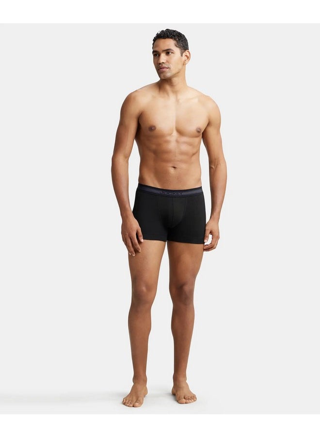 JOCKEY - Jockey Men's Super Combed Cotton Rib Solid Trunk with Stay Fresh Properties (Pack of 2)_Style_1015_Black_L - Image 1