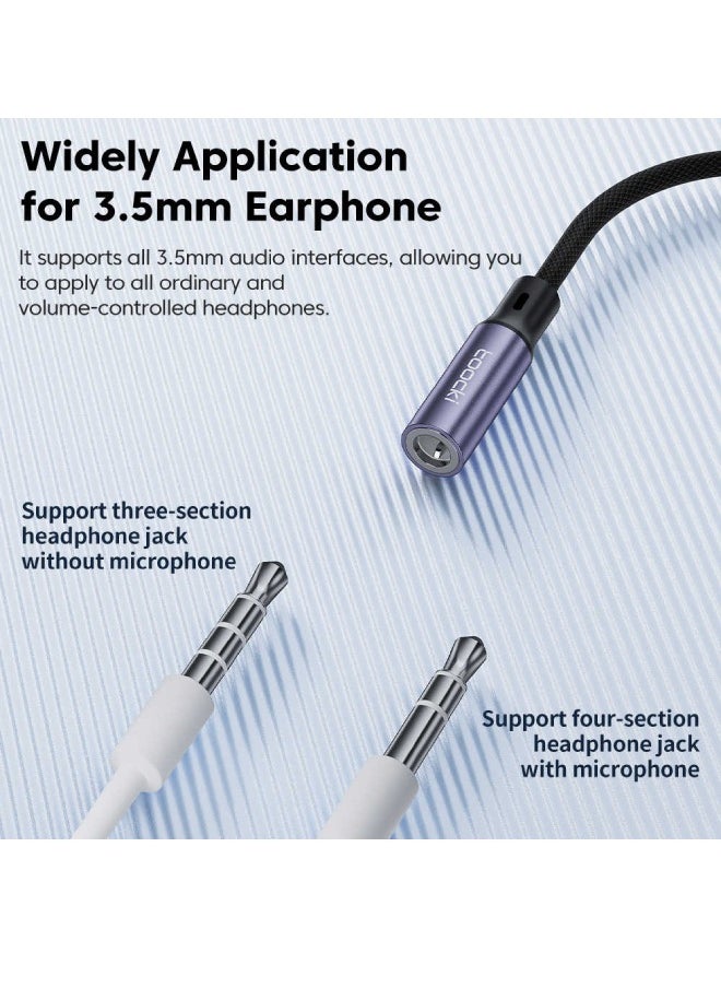 كابل Toocki OTG Aux 3.5 مم إلى USB-C للصوت، بطول 12 سم – إخراج صوت عالي الجودة – تصميم متين (أسود)  - Image 4