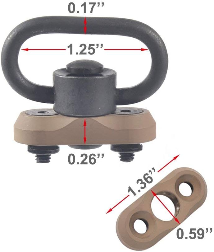 JIALITTE Store QD Swivel Mount 1.25 inch Push Button with Adaptor Base for Keymod Rail - Image 2