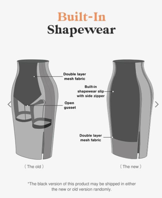 Popilush Shapewear Faux Leather Skirts with Built in Shapewear Tummy Control High Waist Midi Skirt with Shaper for Women Black - Image 3