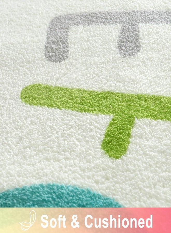 LIVEBOX Colorful Round Kids Rug for Nursery & Playroom - Washable ABC Rainbow Educational Rug (40", Multi Color) - Image 5